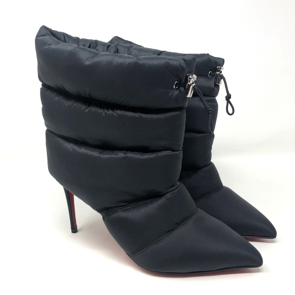 Christian Louboutin Nylon Astro Pointue Padded 85 Ankle Stilletto Womens 36 US 6